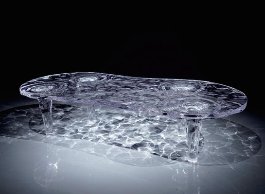 Source Factory Acrylic Dining Table 24K Gold Furniture Colour and Size One Piece Customized